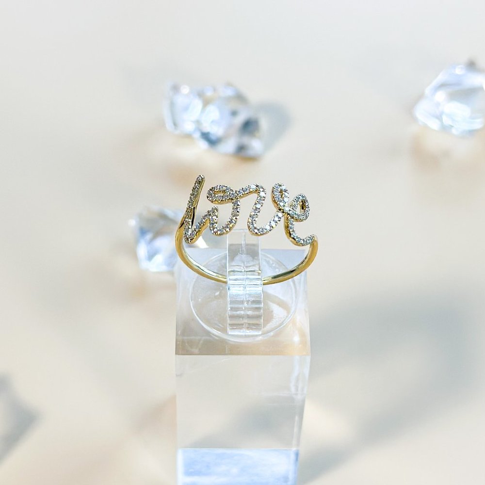 Diamond Love Ring 18K Yellow Gold